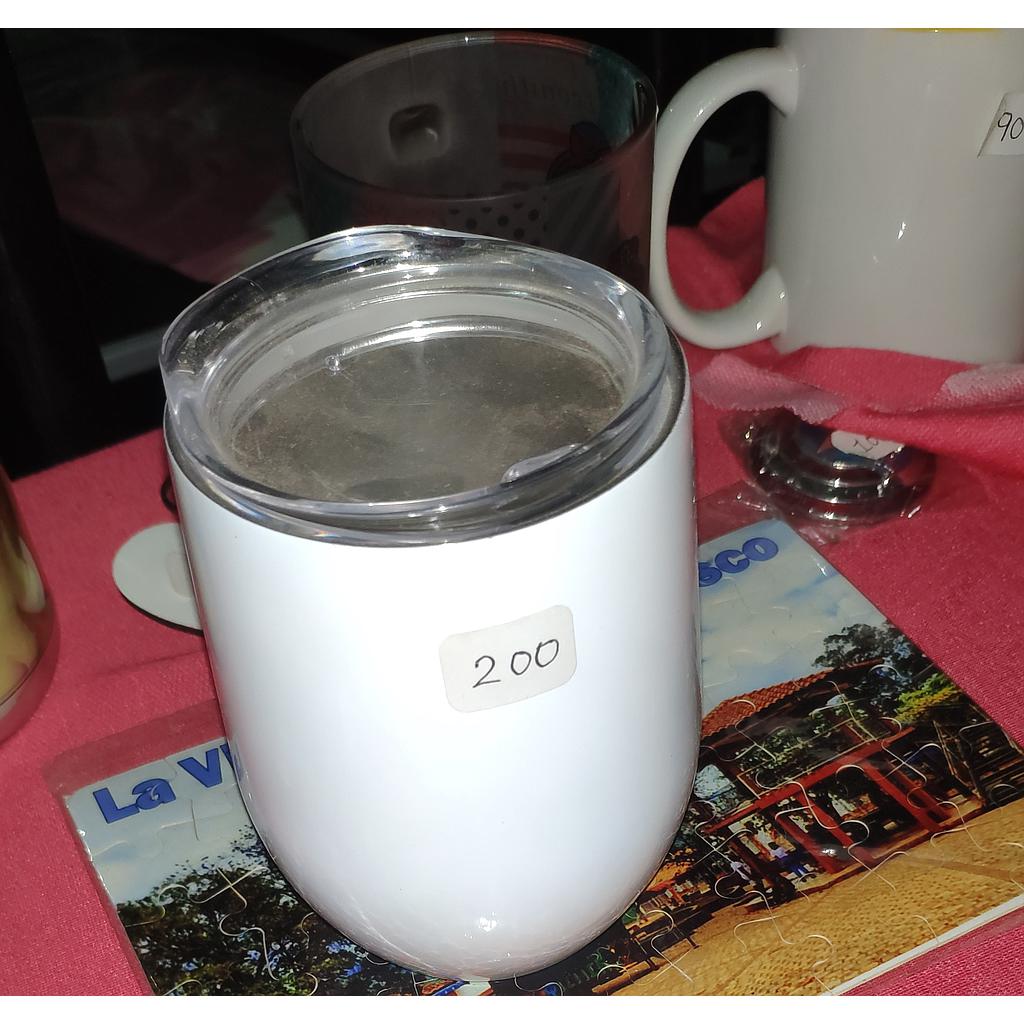 Vaso Metal Redondeado Blanco