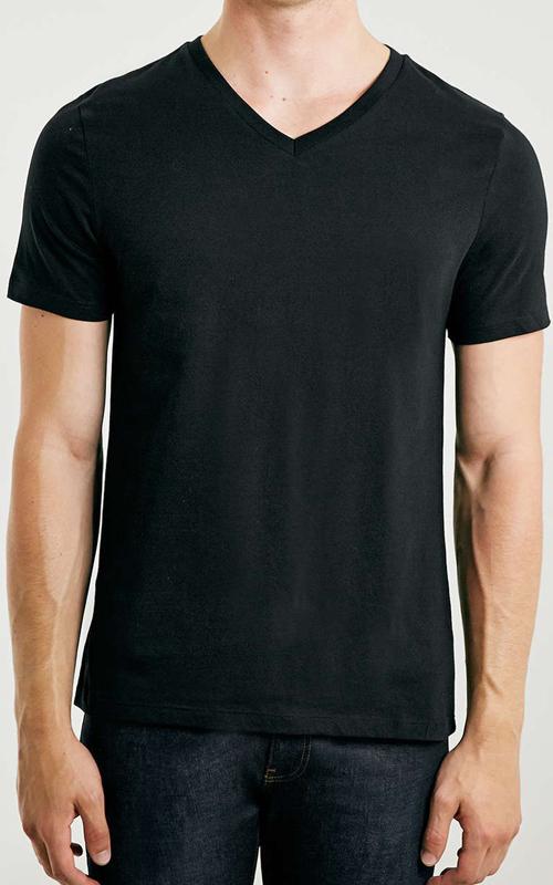 Camisa Negra Cuello V